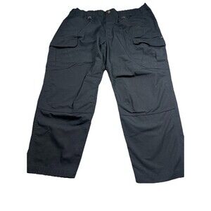 CQR 44x29 Flex Waist Tactical Ripstop Cargo Pants Black